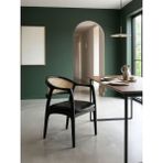 Gazzini Furniture Kensington Rattan Iskandinav Ahşap Sandalye - Siyah