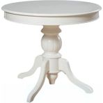 Gazzini Furniture Lindon Baba Ayak Yuvarlak Açılır Masa 110X110 - 110 x 110 - Beyaz
