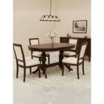 Gazzini Furniture Lindon Çift Baba Ayaklı Açılır Masif Ahşap Oval Yemek Masası 100X170 - Ceviz - 170x100
