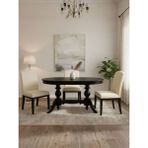 Gazzini Furniture Lindon Çift Baba Ayaklı Açılır Masif Ahşap Oval Yemek Masası 100X170 - Siyah - 170x100