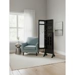 Gazzini Furniture Liora Boy Aynalı Ahşap Takı Dolabı - Siyah