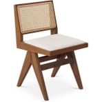 Gazzini Furniture Lofoten Pergel Hazeranlı Hasırlı Ahşap Sandalye - Ceviz - Beyaz