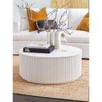 Gazzini Furniture Lunna Iskandinav Yuvarlak Orta Sehpa - Beyaz