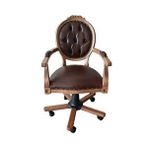 Gazzini furniture Madalyon Ahşap İşlemeli Çalışma Sandalyesi