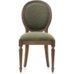 Gazzini Furniture Madalyon Ahşap Klasik Sandalye - Ceviz-Yeşil
