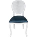 Gazzini Furniture Madalyon Hasırlı Ahşap Sandalye - Beyaz - Mavi