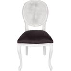 Gazzini Furniture Madalyon Hasırlı Ahşap Sandalye - Siyah - Beyaz