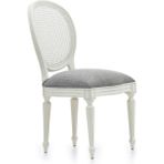Gazzini Furniture Madalyon Hazeranlı Ahşap Klasik Sandalye - Beyaz - Gri