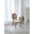 Gazzini Furniture Madalyon Hazeranlı Ahşap Klasik Sandalye - Ceviz - Krem