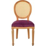 Gazzini Furniture Madalyon Hazeranlı Ahşap Sandalye - Natürel - Mürdüm