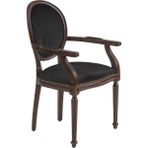 Gazzini Furniture Madalyon Kolçaklı Ahşap Klasik Sandalye - Ceviz - Siyah