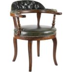 Gazzini Furniture Majesta Classic Ahşap Sandalye - Ceviz-Yeşil