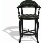 Gazzini Furniture Majesta Kapitoneli Classic Ahşap Bar Sandalyesi - Siyah - Yeşil