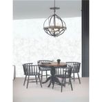 Gazzini Furniture Montclair Baba Ayak Sabit Masa 100X100 - Antrasit - Ceviz - 100 x 100 cm