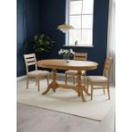 Gazzini Furniture Montclair Çift Baba Ayaklı Masif Ahşap Oval Yemek Masası 100X170 - Naturel - 170x100