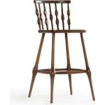 Gazzini Furniture Natura Retro Ahşap Ceviz Bar Sandalyesi
