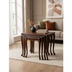 Gazzini Furniture Oakly Lükens 4'lü Ahşap Zigon Sehpa