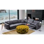 Gazzini Furniture Oksit Sarı Yuvarlak Chester Model Kapitoneli Orta Puf - 80 x 80 - Altın