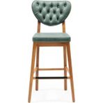 Gazzini Furniture Olivya Ahşap Bar Sandalyesi - Natürel - Yeşil