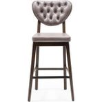 Gazzini Furniture Olivya Ahşap Ceviz Gri Bar Sandalyesi