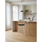 Gazzini Furniture Oslo Hazeranlı Ahşap Bar Sandalyesi - Beyaz