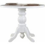 Gazzini Furniture Ravello Baba Ayak Sabit Masa 110X110 - Beyaz - 110 x 110