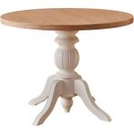Gazzini Furniture Ravello Baba Ayak Sabit Masa 110X110 - Beyaz - Naturel - 110 x 110