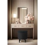Gazzini Furniture Rio Retro Ayaklı Sandıklı Silindir Dekoratif Puf - Antrasit - 50x50