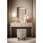 Gazzini Furniture Rio Retro Ayaklı Sandıklı Silindir Dekoratif Puf - Krem - 50x50