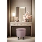 Gazzini Furniture Rio Retro Ayaklı Sandıklı Silindir Dekoratif Puf - Pembe - 50x50