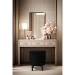 Gazzini Furniture Rio Retro Ayaklı Sandıklı Silindir Dekoratif Puf - Siyah - 50x50