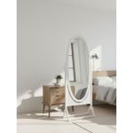 Gazzini Furniture Rivoli Ayaklı Ahşap Oval Boy Aynası 58X165 - Beyaz