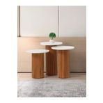 Gazzini furniture Savana Bohem 3'lü Ahşap Zigon Sehpa