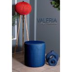 Gazzini Furniture Valeria Puf - Mavi Keten Kumaş Silindir Dekoratif Puf - 40x40