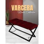 Gazzini Furniture Varcera Sliced Bordo Puf Çapraz Metal Ayaklı, Dilimli Model Bench - 40x100