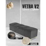 Gazzini Furniture Vetra V2 Sandıklı Puf Gri Dilimli Model Sandıklı Bench Sandıklı Yatak Ucu Bankı - 40 x 140cm