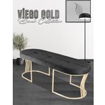 Gazzini Furniture Viego Gold Exclusive Bench Lüks Metal Gold Ayak, Chester Model Yatak Ucu Antrasit Puf