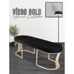 Gazzini Furniture Viego Gold Exclusive Bench Lüks Metal Gold Ayak, Chester Model Yatak Ucu Siyah Puf - 45x140