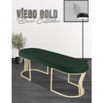 Gazzini Furniture Viego Gold Exclusive Bench Lüks Metal Gold Ayak, Chester Model Yatak Ucu Yeşil Puf