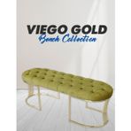Gazzini Furniture Viego Gold Hardal Puf Luxery Metal Gold Ayak Chester Model Yatak Ucu Bench