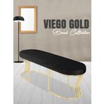 Gazzini Furniture Viego Gold Smooth Bench Lüks Metal Gold Ayak, Chester Model Yatak Ucu Antrasit Puf