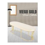 Gazzini Furniture Viego Gold Smooth Bench Lüks Metal Gold Ayak, Chester Model Yatak Ucu Beyaz Puf