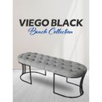 Gazzini Furniture Viego Siyah Bench Puf,metal - 45 x 140 - Açık Gri