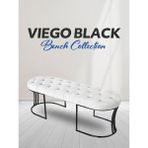 Gazzini Furniture Viego Siyah Bench Puf,metal - 45 x 140 - Beyaz