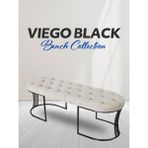 Gazzini Furniture Viego Siyah Bench Puf,metal - 45 x 140 - Krem
