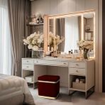 Gazzini Furniture Zengo Gold Twin Line Puf, Kare Çok Renkli