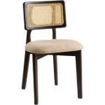 Gazzini Furniture Zeus Bambu Hasırlı Ahşap Bohem Sandalye - Siyah