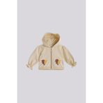 GB Baby Bg Store Kız Bebek Bej Eşofman Üstü Cepli Uzun Kol Bisiklet Yaka - 18 Ay