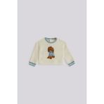 GB Baby Bg Store Kız Bebek Beyaz Sweatshirt Kısa Kol Bisiklet Yaka Düz Desenli Rahat Kesim - 12 Yaş