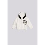 GB Baby Bg Store Kız Bebek Ekru Eşofman Üstü Cepli Bisiklet Yaka Uzun Kol Örme Kumaş - 6 Ay